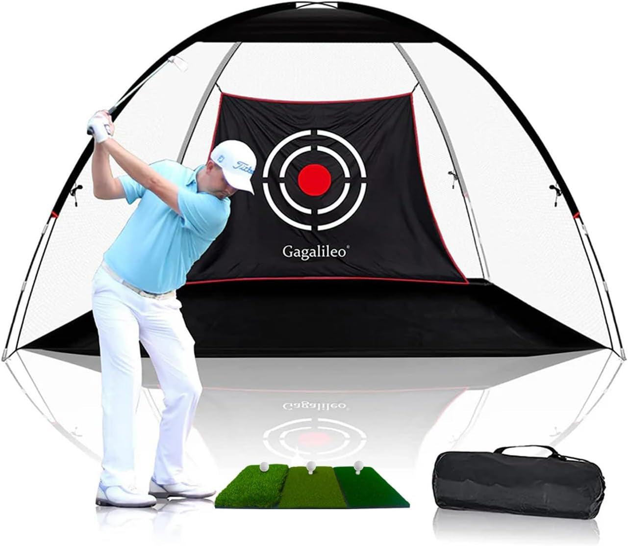 Golf Net for Backyard Practice: Hitting Net with Mat & Target – Training for Driving Chipping Swing Golf Gift for Dad Husband Men