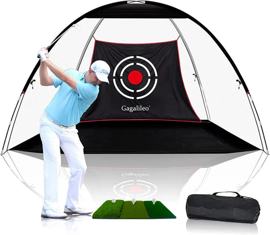 Golf Net for Backyard Practice: Hitting Net with Mat & Target – Training for Driving Chipping Swing Golf Gift for Dad Husband Men